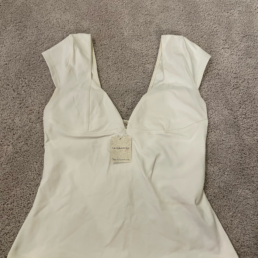 Free People White Short Sleeve Top